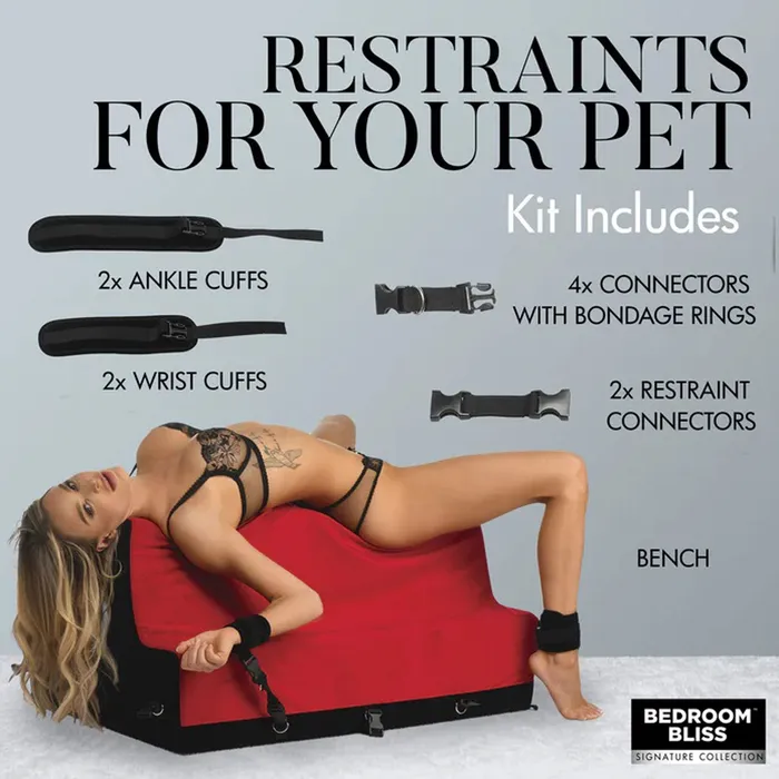 XR Bedroom Bliss Vibrators Lovers Bondage Bench Red