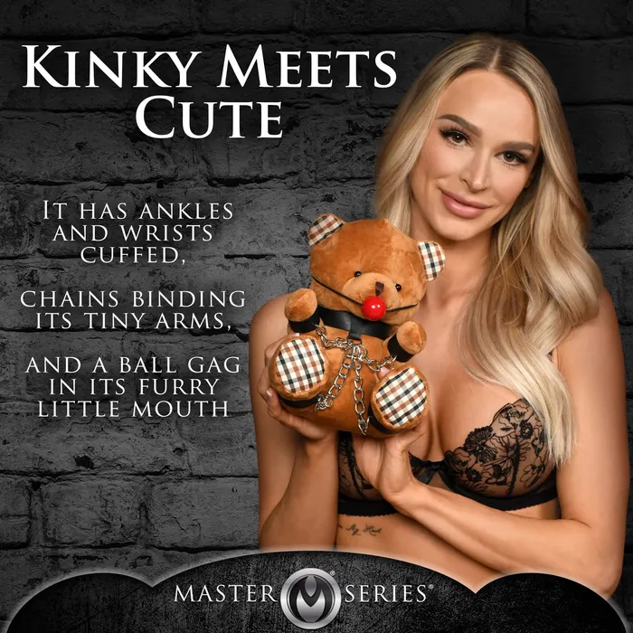 XR Brands Master Series Vibrators Gagged Teddy Bear Plush