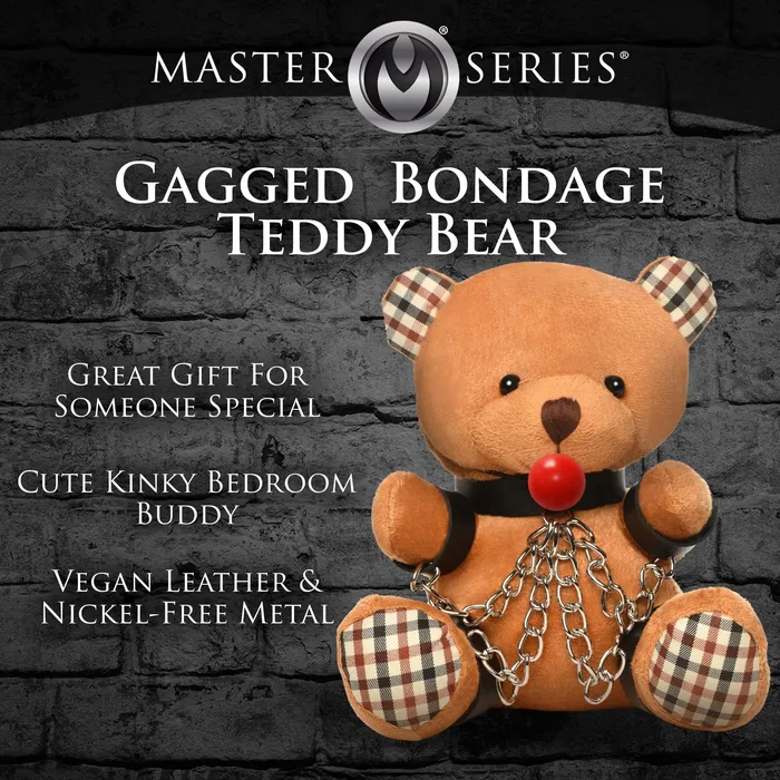 XR Brands Master Series Vibrators Gagged Teddy Bear Plush