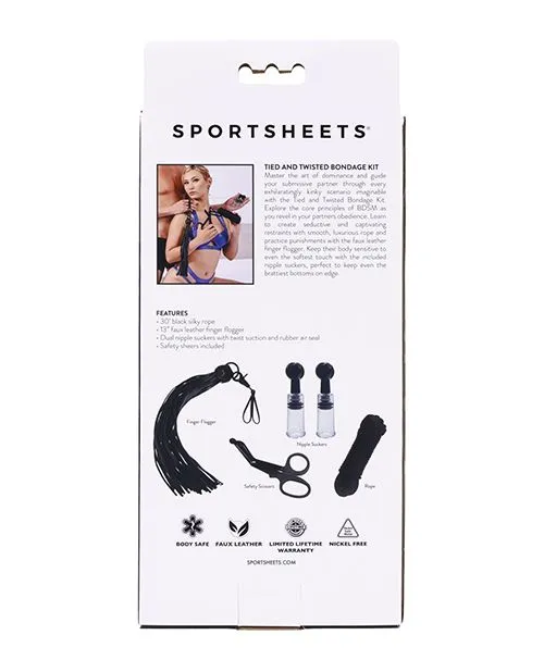 Anal Sportsheets Sportsheets Tied and Twisted Bondage Set Black