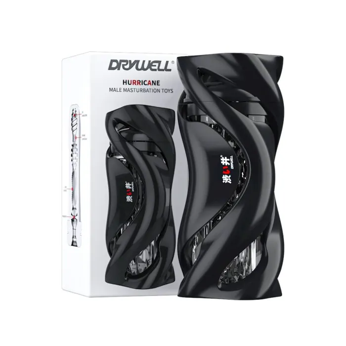 Drywell Male Sex Toys Hurricane Masturbator Black