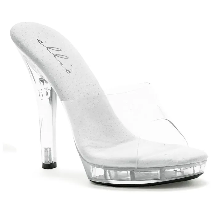 Ellie Shoes Anal Slip On Sandal Clear 5in