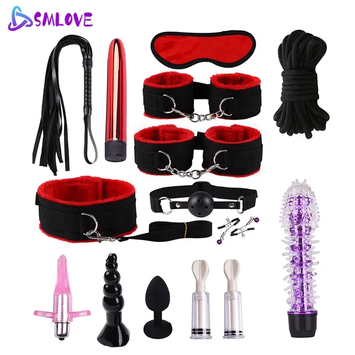 Javaughn69ways Couples Handcuffs Nipple Clamps Bondage Whip BDSM Sexy Toys Erotic Flirting Feather Stick