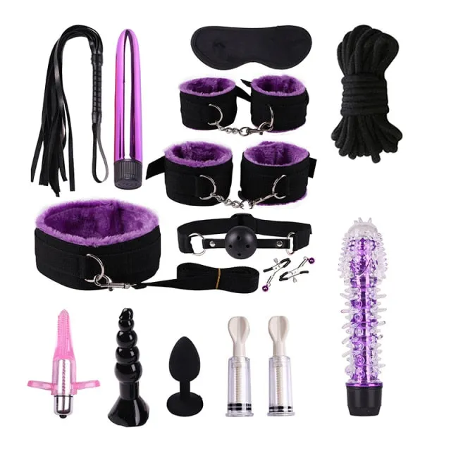 Javaughn69ways Couples Handcuffs Nipple Clamps Bondage Whip BDSM Sexy Toys Erotic Flirting Feather Stick