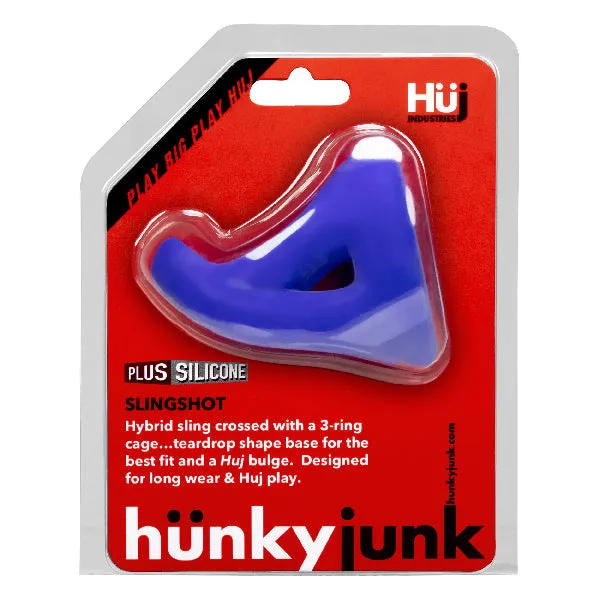 OxBalls Male Sex Toys SLINGSHOT 3ring Teardrop Sling by Hunkyjunk Cobalt