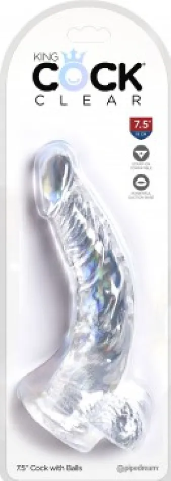 Pipedreams Female Sex Toys 75 Cock With Balls Clear