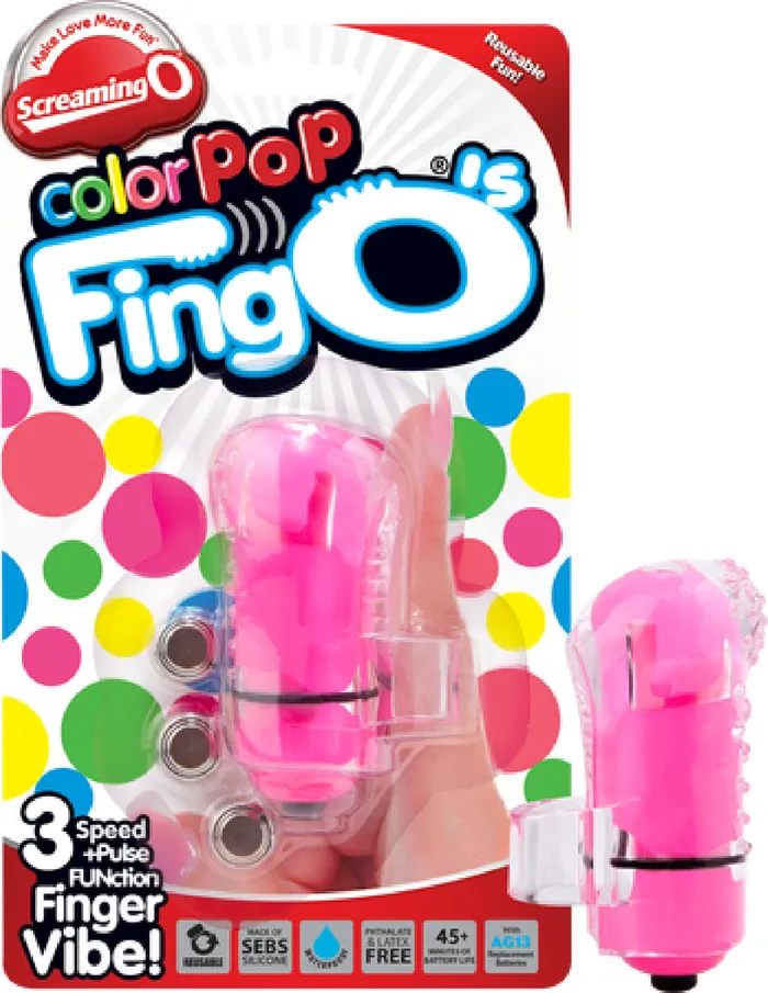 Screaming O Vibrators ColorPoP Fing O Pink Sex Toy Adult Pleasure