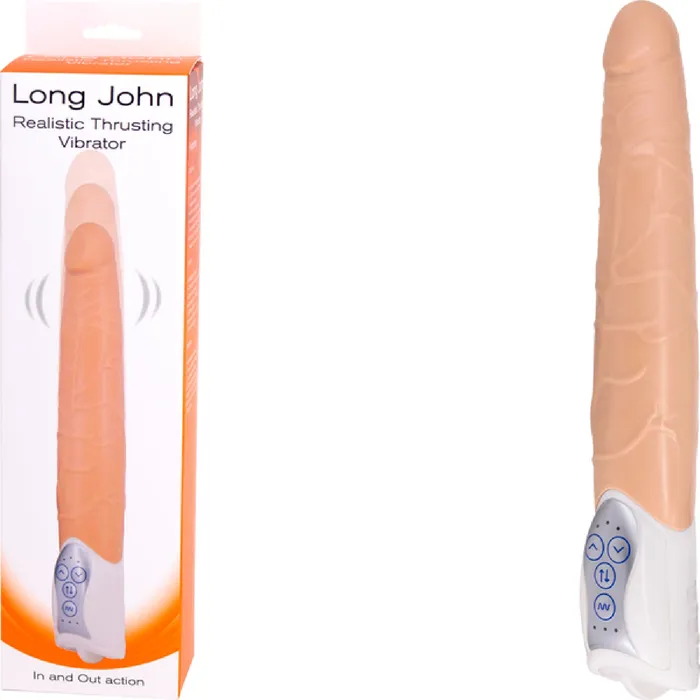 Seven Creations Vibrators Long John Realistic Thrusting Vibrator Flesh