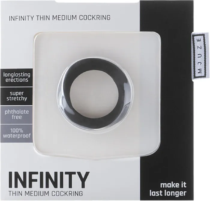 Shots Media Anal Infinity Thin Medium Cockring Black Sex Toy Adult Pleasure