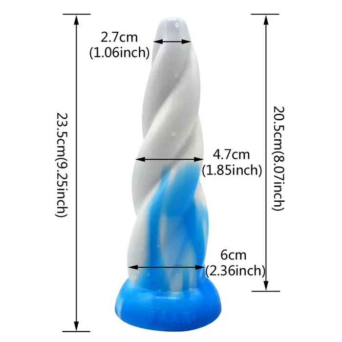 Swirl Dildo BlueWhite FAAK Dildos