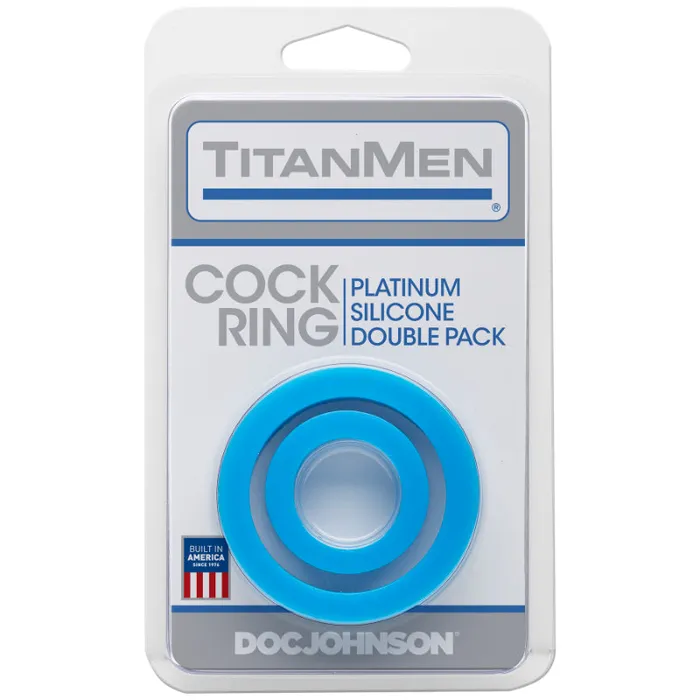 TitanMen Dildos Silicone Cock Rings Double Pack Blue