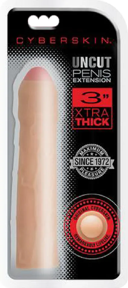 Topco Sales Male Sex Toys 3 Xtra Uncut Transformer Penis Extension Flesh