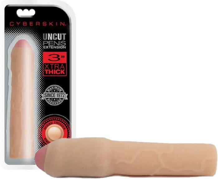 Topco Sales Male Sex Toys 3 Xtra Uncut Transformer Penis Extension Flesh