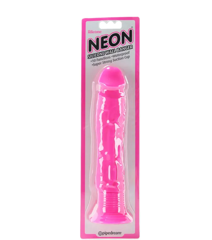 Vibrators Erotica Adult Toys Neon Silicone Wall Banger Vibe in Pink