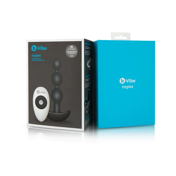 bVibe Anal bVibe Triplet Rechargeable RemoteControlled Vibrating Anal Beads Plug Black