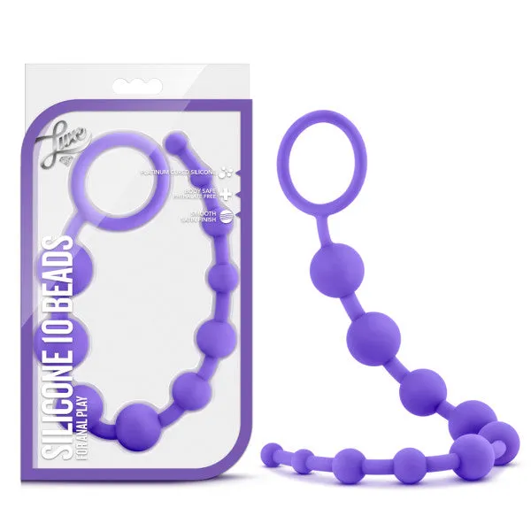 Blush Novelties Anal Luxe Silicone 10 Beads 3175 cm 125 Anal Beads