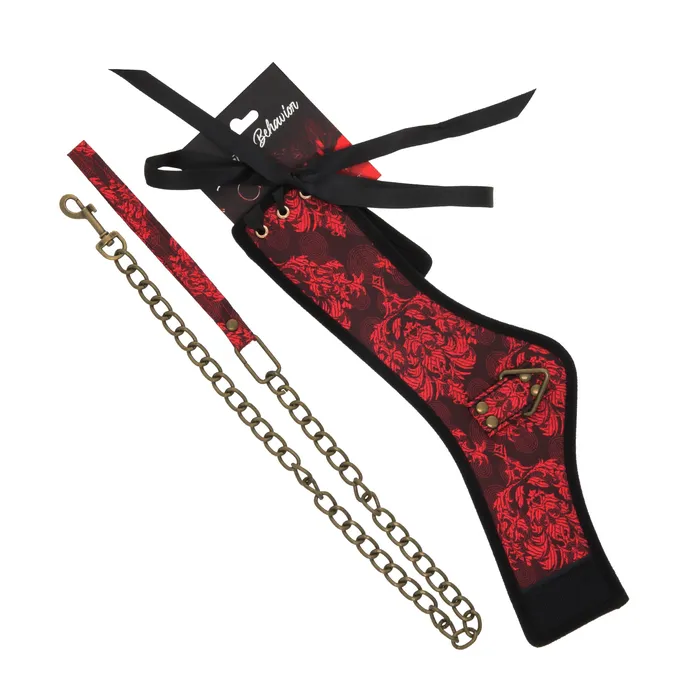 COLLAR REDBLACK SATIN WLEASH 53X Anal