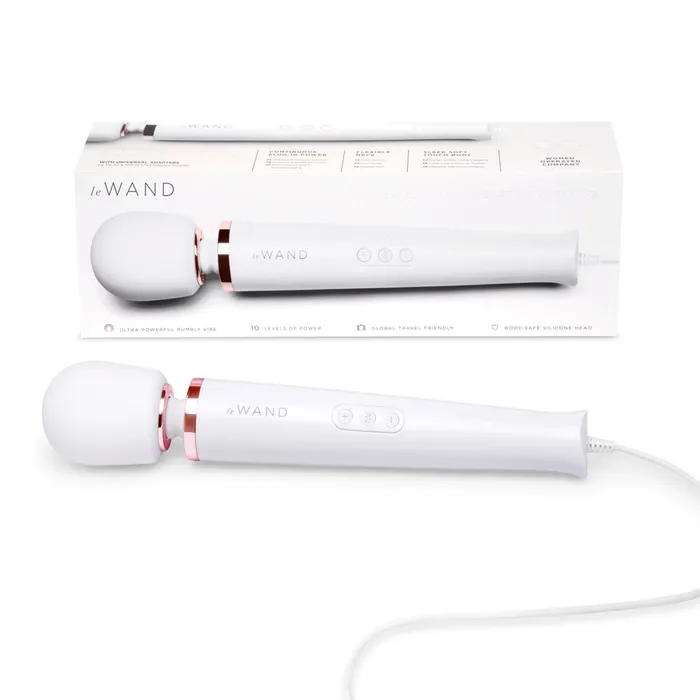 Le Wand PlugIn Vibrating Massager White Le Wand Female Sex Toys