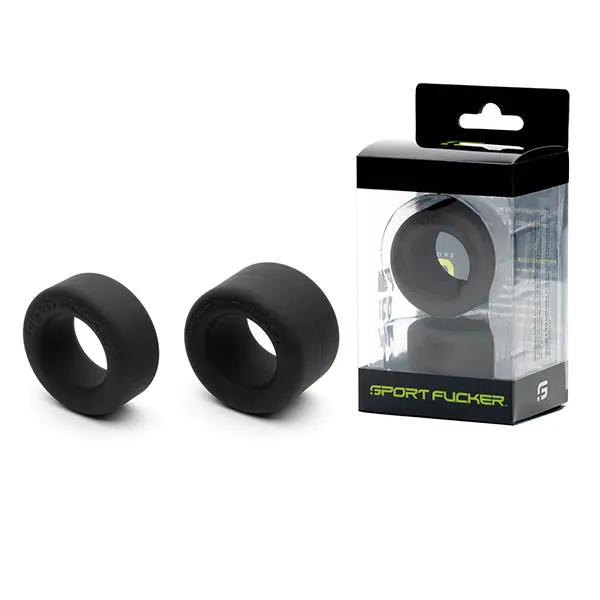 Sport Fucker Sport Fucker Nutt Job Set Black Cock Rings Set of 2 Anal